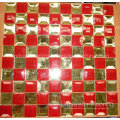 Rojo mezcla de oro del diamante espejo de vidrio mosaico (HD057)